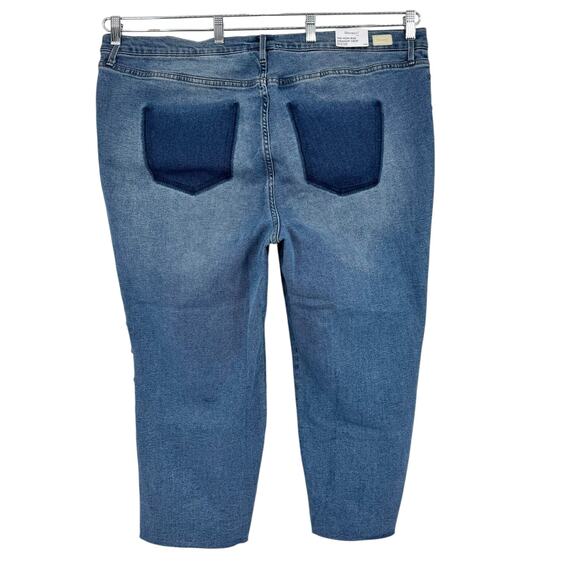 NWT Skinnygirl Plus Sydney Two-Tone Studded Cropped Straight Jean Size 24W 3X - Picture 12 of 16